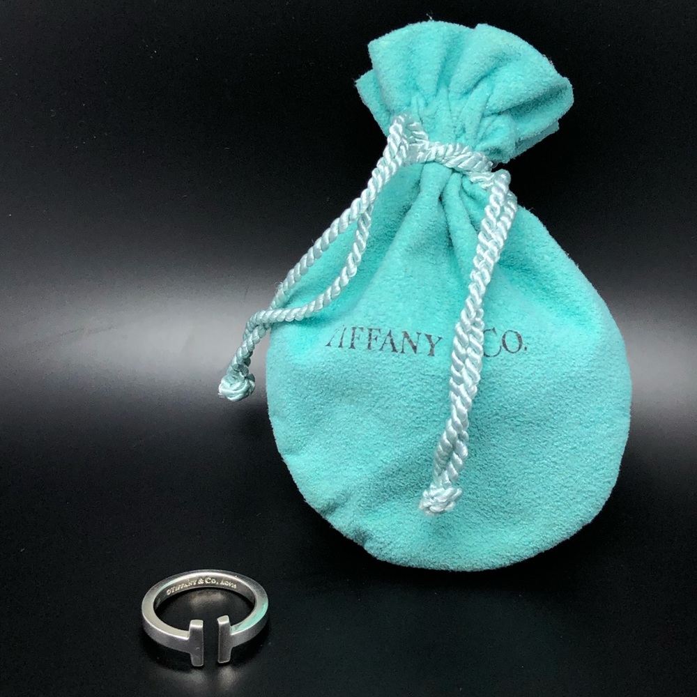 Tiffany & Co. 925 Sterling Silver Square T Ring